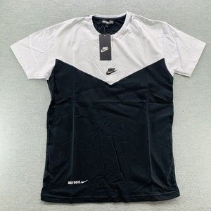 Men's White & Black Short Sleeve Shirt w/ Logo Size Medium (A33)